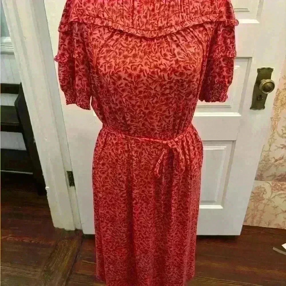 Boden Yoke Detail Jersey Mini Dress Pink Floral Tie Waist NWT size 4P - Picture 4 of 14